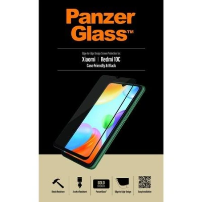 PanzerGlass - Ochrana obrazovky pro mobilní telefon - sklo - barva rámu černá - pro Xiaomi Redmi 10C
