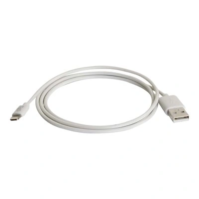 C2G USB A Male to Lightning Male Sync and Charging Cable - Kabel Lightning - Lightning s piny (male) do USB s piny (male) - 1 m - bílá - pro Apple iPad/iPhone/iPod (Lightning)