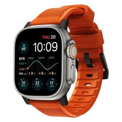 Nomad remienok Rugged Strap pre Apple Watch 44/45/49mm - Ultra Orange/Black Hardware