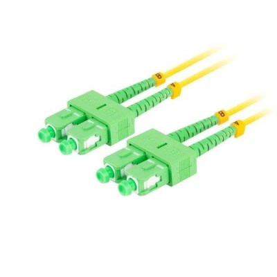 LANBERG optický patch cord SM SC/APC-SC/APC duplex 2m LSZH G657A1 průměr 3mm, barva žlutá  