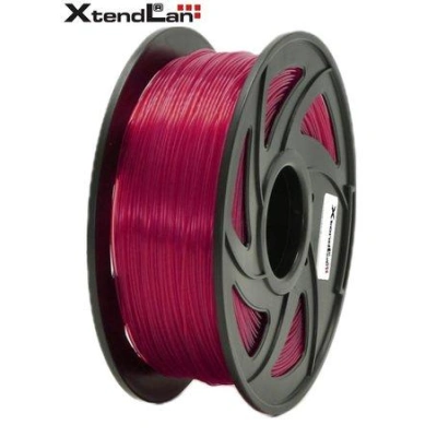 XtendLAN PLA filament 1,75mm průhledný červený 1kg, 3DF-PLA1.75-TRB 1kg