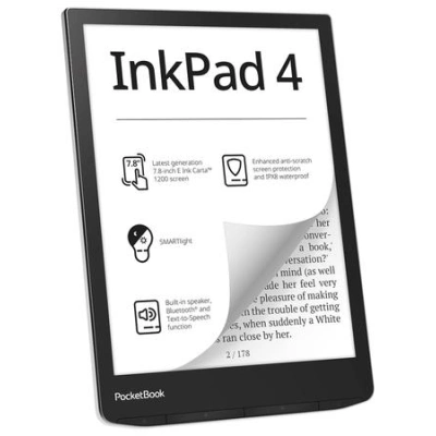 POCKETBOOK e-book reader 743G INKPAD 4 STARDUST SILVER/ 32GB/ 7,8"/ Wi-Fi/ USB-C/ čeština/ stříbrná, PB743G-U-WW