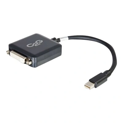 C2G 20cm Mini DisplayPort to DVI Adapter - Thunderbolt to Single Link DVI-D Converter M/F - Black - Kabel DisplayPort - Mini DisplayPort (M) do DVI-D (F) - 20 cm - černá