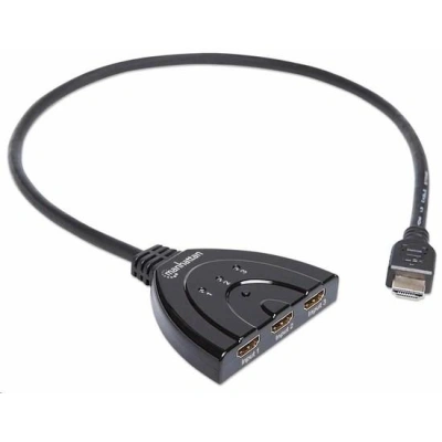 Manhattan HDMI přepínač, 3-Port HDMI Switch, 1080p, černá, 207843