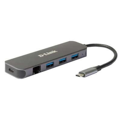D-Link DUB-2334 5-in-1 USB-C Hub with Gigabit Ethernet/Power Delivery, DUB-2334