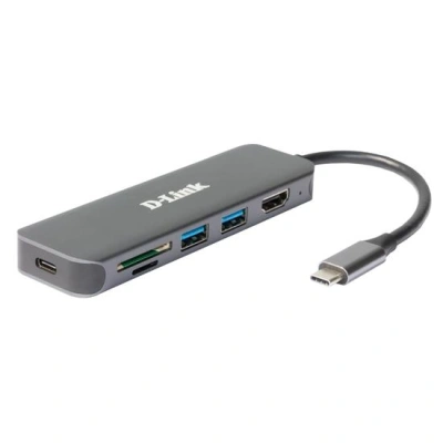 D-Link DUB-2327 6-in-1 USB-C Hub with HDMI/Card Reader/Power Delivery, DUB-2327