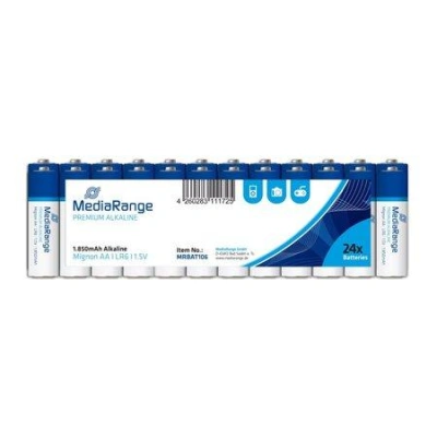 MediaRange Premium Alkalické baterie LR06 (AA, tužková) 1,5V blister 24ks/balení, MRBAT106