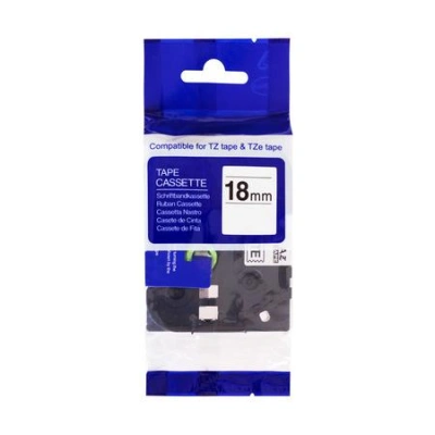 PRINTLINE kompatibilní páska s Brother TZE-241, TZ-241, 18mm, černý tisk/bílý podklad, PLTB05