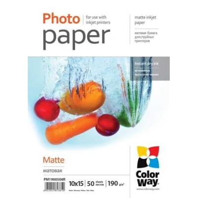 ColorWay fotopapír/ matný 190g/m2, 10x15/ 50 ks, PM1900504R