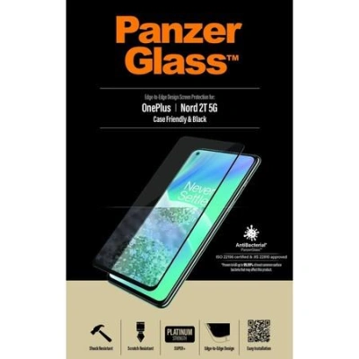 PanzerGlass - Ochrana obrazovky pro mobilní telefon - sklo - barva rámu černá - pro OnePlus Nord 2T