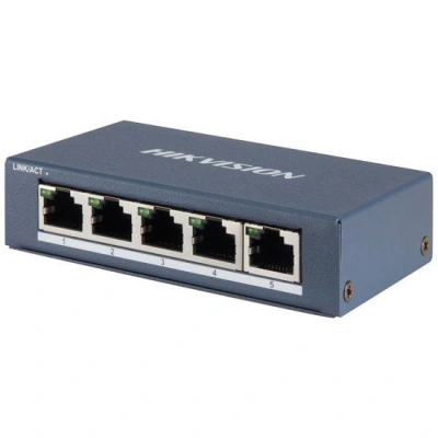 HIKVISION switch DS-3E0505-E/ 5x port/ 10/100/1000 Mbps RJ45 ports/ 10 Gbps/ napájení 5 VDC, 1 A, 301801287