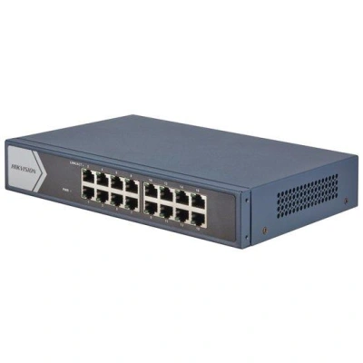 HIKVISION switch DS-3E0516-E(B)/ 16x port/ 10/100/1000 Mbps RJ45 ports/ 32 Gbps/ napájení 220 VAC, 0.3 A, 301801289