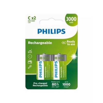 PHILIPS R14B2A300/10 Nabíjecí baterie, C, (2ks), Phil-R14B2A300/10