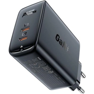 Nástěnná nabíječka Acefast A29 PD50W GAN 2x USB-C 50W (černá)
