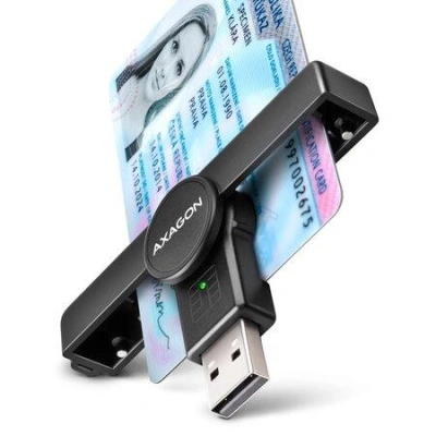 AXAGON CRE-SMPA, USB-A PocketReader čtečka kontaktních karet Smart card (eObčanka), CRE-SMPA