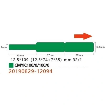 Niimbot štítky na kabely RXL 12,5x109mm 65ks Green pro D11 a D110, A2K18638901