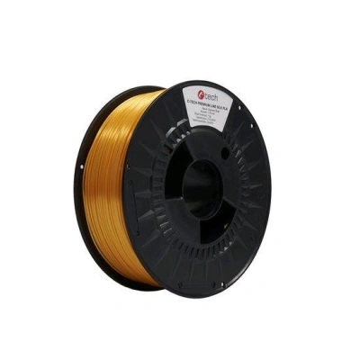 Tisková struna (filament) C-TECH PREMIUM LINE, Silk PLA, dopravní žlutá, RAL1023, 1,75mm, 1kg, 3DF-P-SPLA1.75-1023