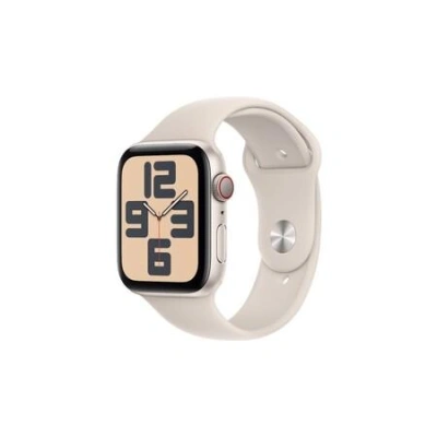 Apple Watch SE (2022) Cellular 44mm sportovní silikonový řemínek hvězdně bílý M/L