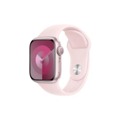 Apple Watch Series 9 41mm Růžový hliník se světle růžovým sportovním řemínkem S/M