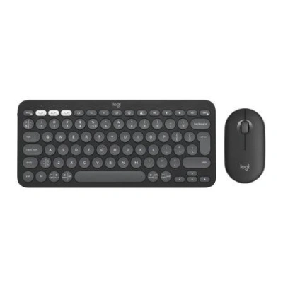 Logitech Pebble 2 Combo, bezdrátová klávesnice a myš, grafitová, 920-012239
