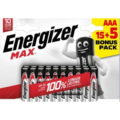 Energizer MAX Plus - Mikrotužka AAA/12 ks - 8+4 zdarma, EU017