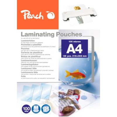 PEACH laminovací folie A4 (216x303mm), 100mic, lesklé, 100 ks + 25ks zdarma, PP500-02P
