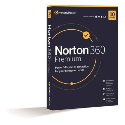 NORTON 360 PREMIUM 75GB +VPN 1 uživatel pro 10 zařízení na 2 rok ESD, 21435454