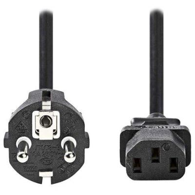 NEDIS napájecí kabel 230V/ přípojný 10A/ konektor IEC-320-C13/ přímá zástrčka Schuko/ černý/ 3m, CEGL10030BK30
