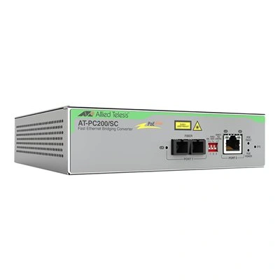 Allied Telesis AT PC200/SC - Konvertor médií s optickými vlákny - GigE - 10Base-T, 100Base-FX, 100Base-TX, 1000Base-T, 100Base-SC - SFP (mini-GBIC) / RJ-45 - 850 nm, AT-PC200/SC-60