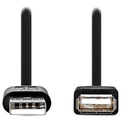 NEDIS prodlužovací kabel USB 2.0/ zástrčka USB-A - zásuvka USB-A/ černý/ 1m