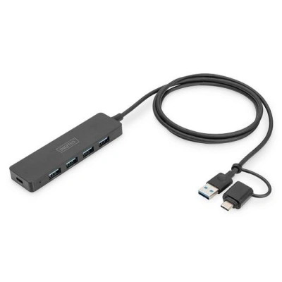 Digitus USB 3.0 Hub 4-Port, Slim Line, 1,2m kabel, DA-70236