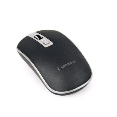 Myš GEMBIRD MUSW-4B-06, černo-stříbrná, bezdrátová, USB nano receiver, MUSW-4B-06-BS