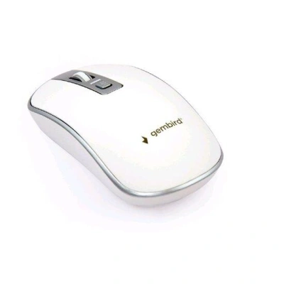 Myš GEMBIRD MUSW-4B-06, bílo-stříbrná, bezdrátová, USB nano receiver, MUSW-4B-06-WS