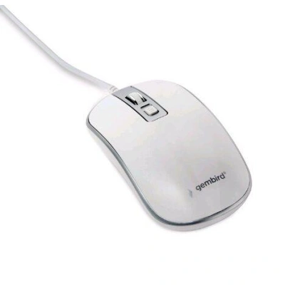 Myš GEMBIRD MUS-4B-06, bílo-stříbrná, USB, MUS-4B-06-WS
