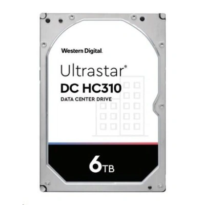Western Digital Ultrastar HDD 6TB (HUS726T6TAL5201) DC HC310 3.5in 26.1MM 256MB 7200RPM SAS 512E TCG P3 (GOLD SAS), 0B36049