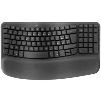 Logitech klávesnice Wave keys - bezdrátová/bluetooth/ergonomická/CZ/SK - grafitová, 920-012307