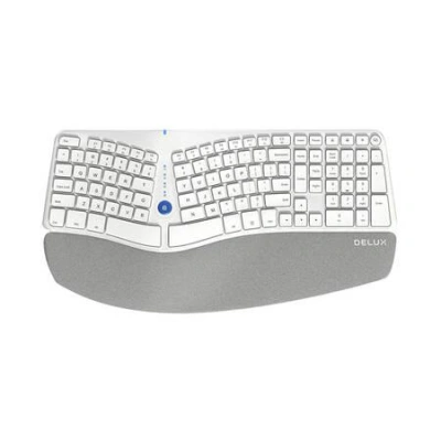 Bezdrátová ergonomická klávesnice Delux GM901D BT+2.4G (bílá), 