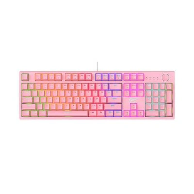 Mechanická herní klávesnice Havit KB871L RGB (růžová), 