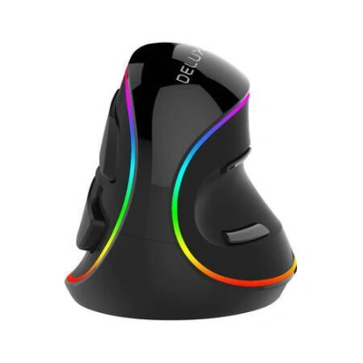 Drátová vertikální myš Delux M618Plus 4000DPI RGB, 