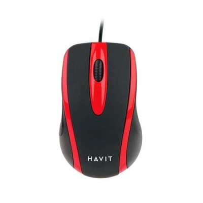 Univerzální myš Havit MS753 (černá a červená), 