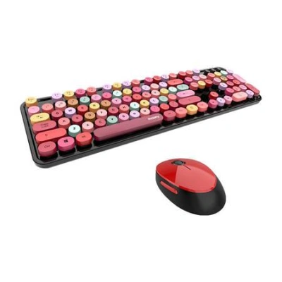 Sada bezdrátové klávesnice a myši MOFII Sweet 2.4G (černá a červená), 