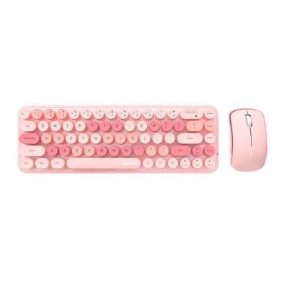 Sada bezdrátové klávesnice a myši MOFII Bean 2.4G (růžová), 