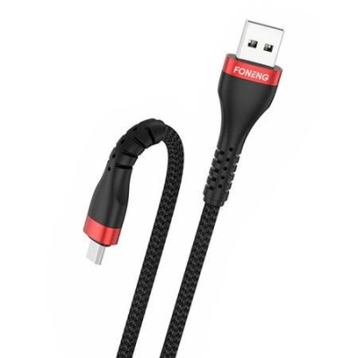 Kabel USB na Micro USB Foneng, x82 Armoured 3A, 1m (černý)