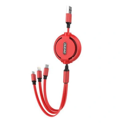 Kabel USB Dudao L8H 3v1 USB-C / Lightning / Micro 2,4A, 1,1 m (červený)