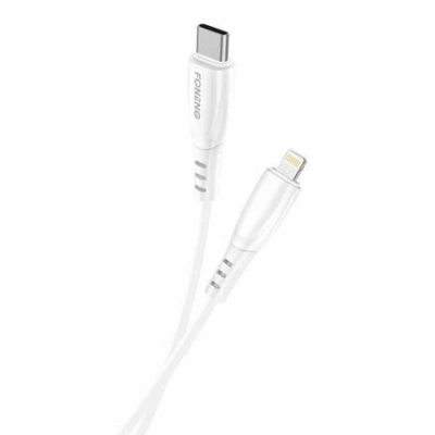 Kabel USB-C Lightning Foneng X75, 3A, 1m (bílý)
