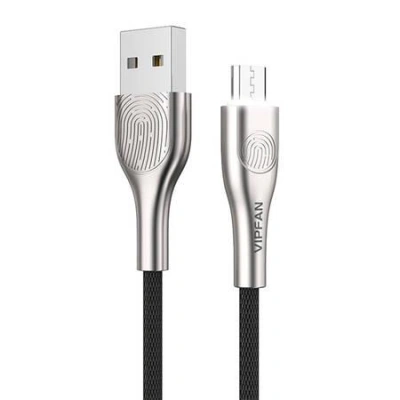 Kabel USB-Micro USB Vipfan Fingerprint Touch Z04, 3A, 1,2 m (černý)