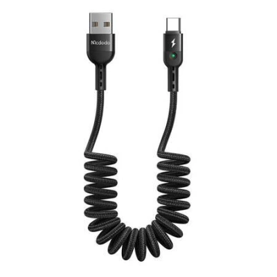 Pružinový kabel USB k USB-C Mcdodo Omega CA-6420 1,8 m (černý)