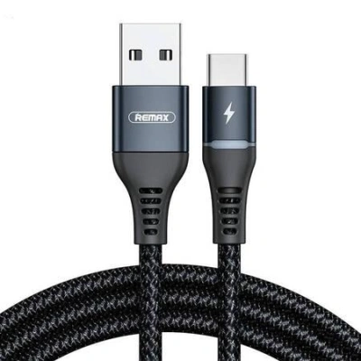Kabel USB-C Remax Colorful Light, 1 m, 2,4 A (černý)