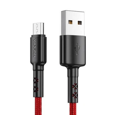 Kabel USB-Micro USB Vipfan X02, 3A, 1,8 m (červený)