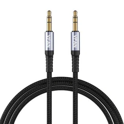 Kabel Vipfan L11 mini jack 3,5 mm AUX, 1 m, pozlacený (šedý)